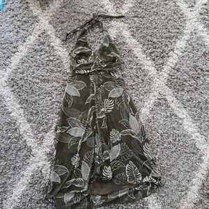 Leaves Halter Dress